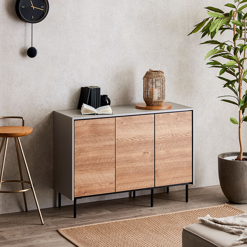 リビング収納 異素材感を楽しむサイドボード 幅110cm｜ Leo / レオ
