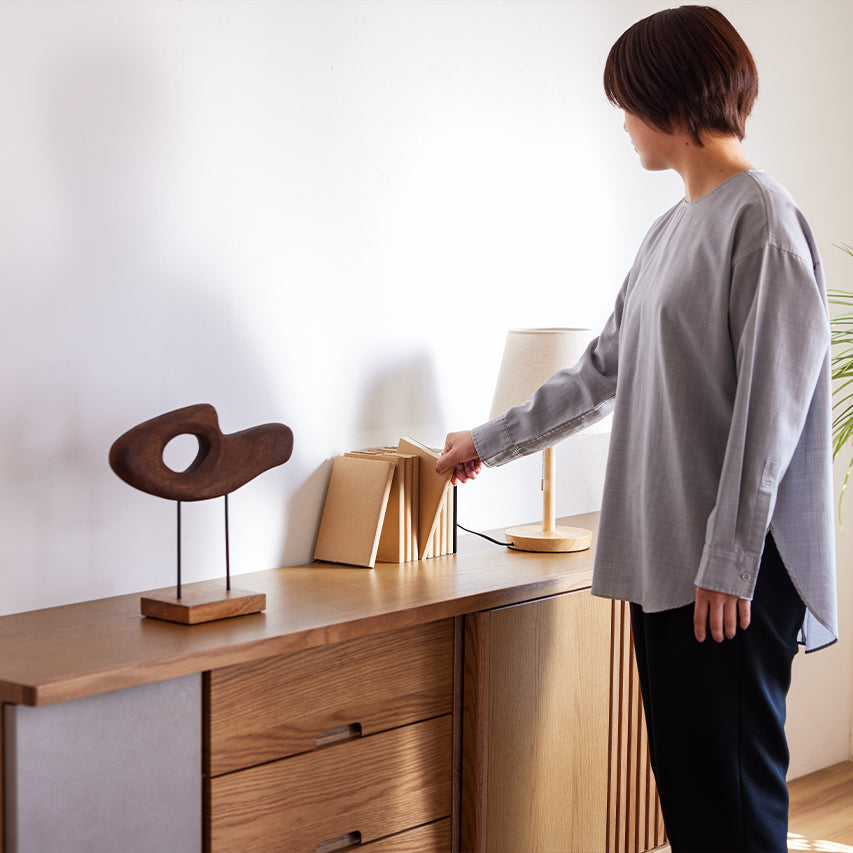 大川家具｜モーブル リビング収納 幅180cm｜和と北欧の要素を取り入れ