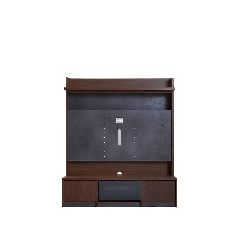 大川家具｜モーブル テレビ台 180cm｜ガラス 木目調【扉を閉めたまま