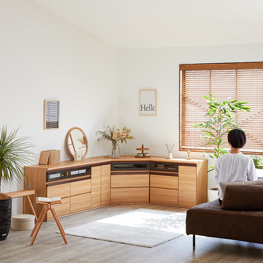 大川家具｜モーブル サイドボード テレビ台 ハイタイプ 収納付き