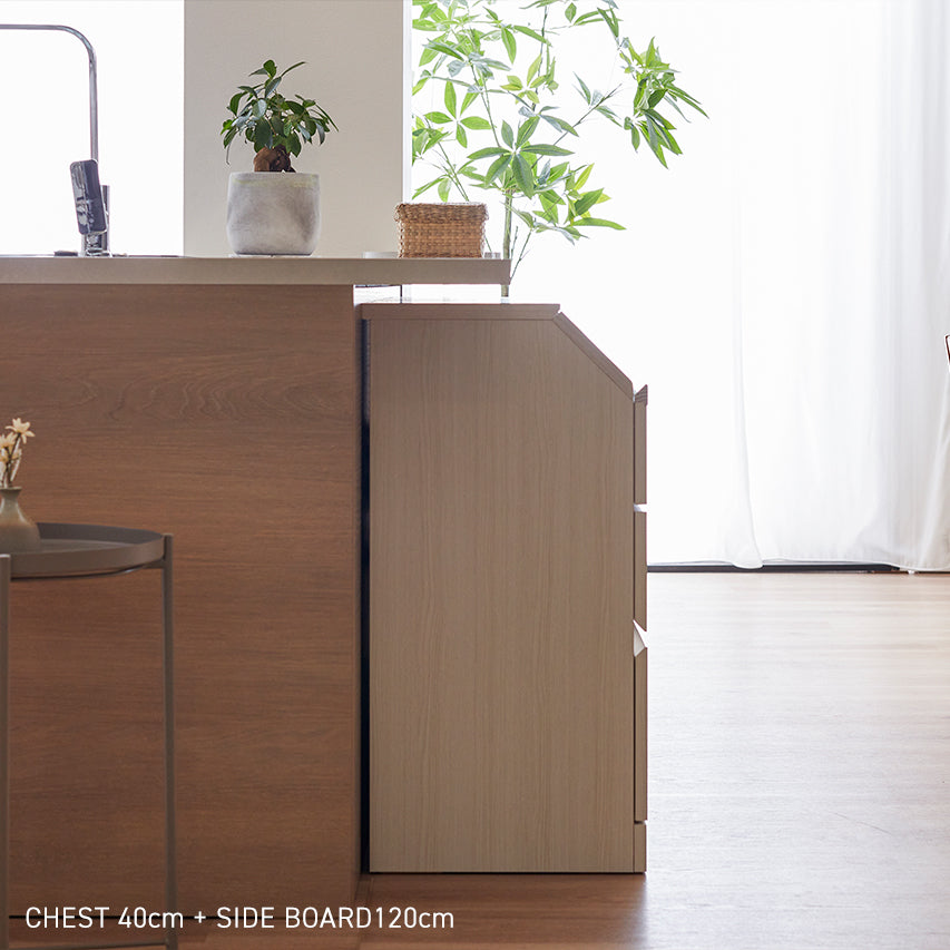 大川家具｜モーブル サイドボード 幅120cm 奥行40cm | カウンター下