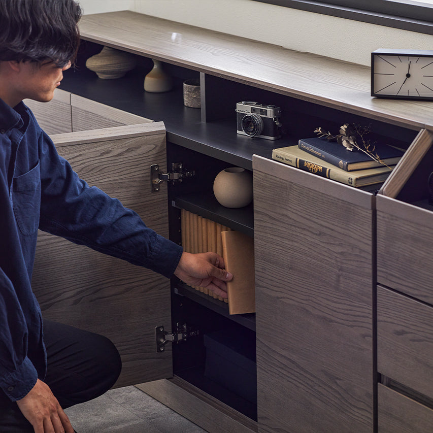 大川家具｜モーブル サイドボード 幅160cm 奥行40cm | カウンター下