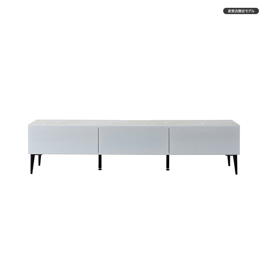 テレビボード 幅180cm LISBON / リスボン ガラス 大理石調 大川家具 モーブル【開梱設置無料】