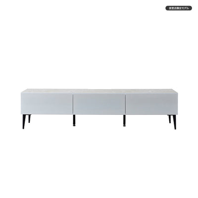 テレビボード 幅180cm LISBON / リスボン ガラス 大理石調 大川家具 モーブル【開梱設置無料】