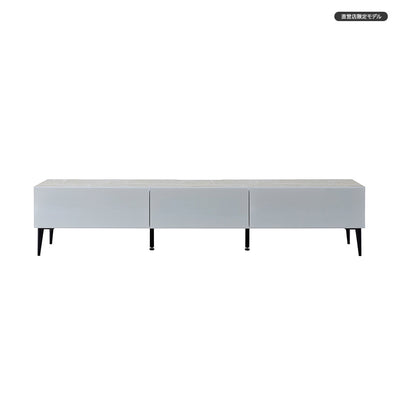 テレビボード 幅200cm LISBON / リスボン ガラス 大理石調 大川家具 モーブル【開梱設置無料】
