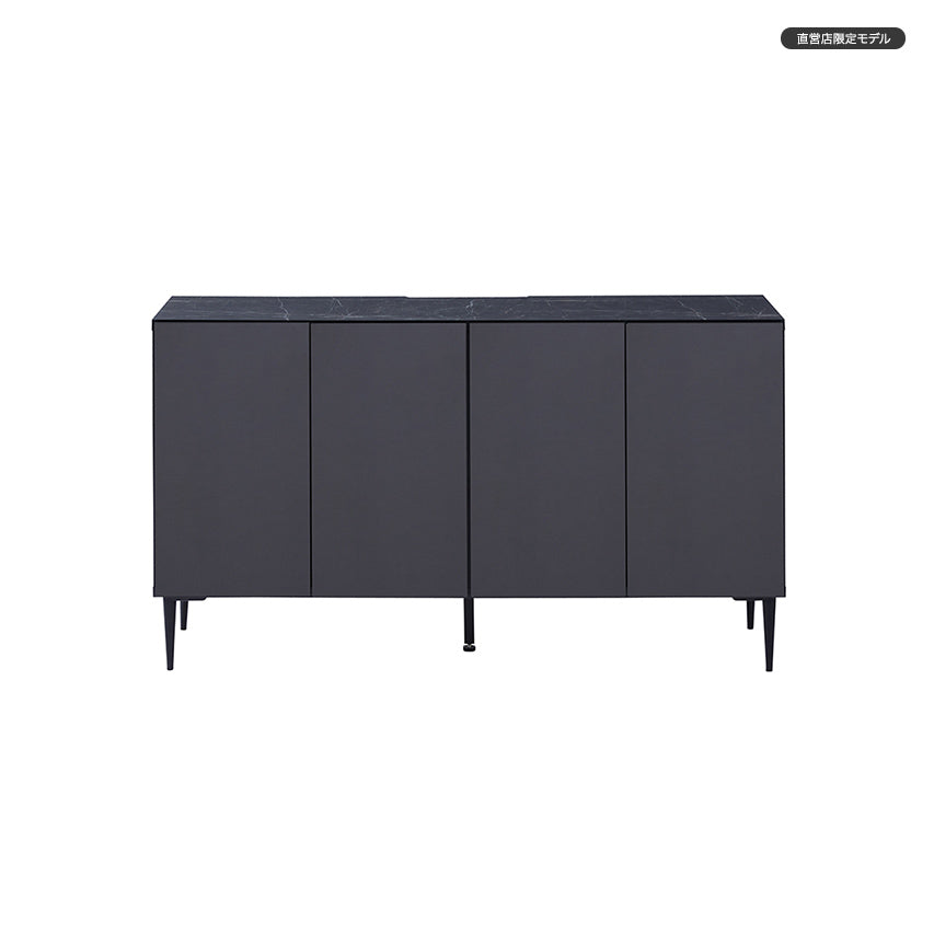 サイドボード 幅145cm LISBON / リスボン ガラス 大理石調 大川家具 モーブル【開梱設置無料】