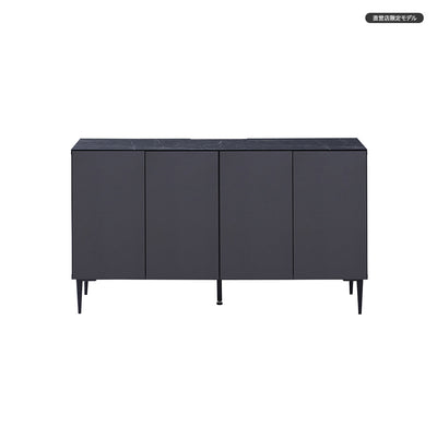 サイドボード 幅145cm LISBON / リスボン ガラス 大理石調 大川家具 モーブル【開梱設置無料】
