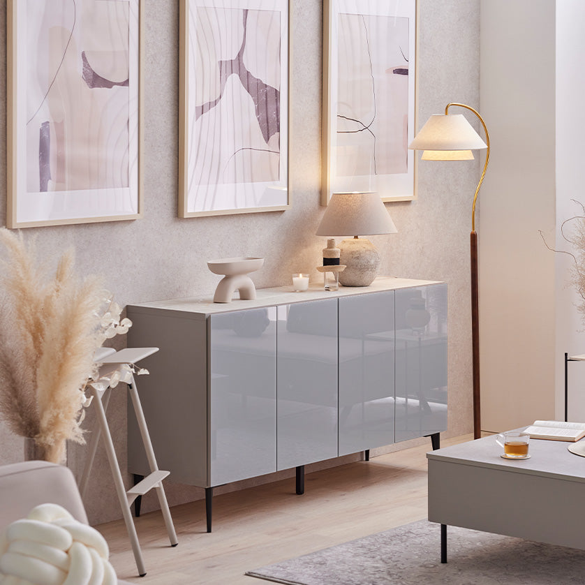 ルナ・モザイクテーブル 91cm 大型 ブックラック付き丸型ダイニングテーブル Luna【ルナ】 - ソファ