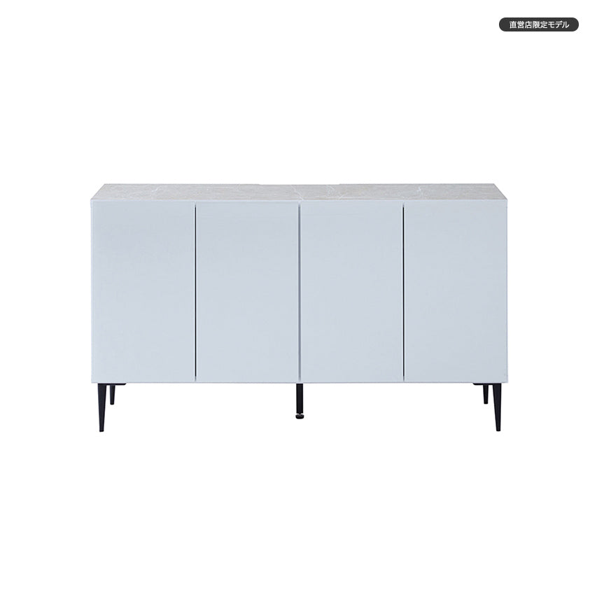 サイドボード 幅145cm LISBON / リスボン ガラス 大理石調 大川家具 モーブル【開梱設置無料】