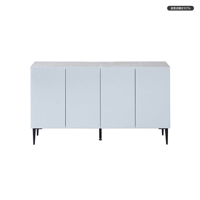 サイドボード 幅145cm LISBON / リスボン ガラス 大理石調 大川家具 モーブル【開梱設置無料】