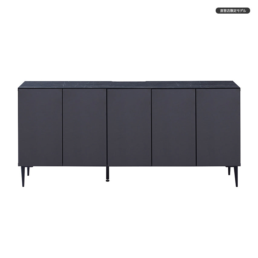 サイドボード 幅180cm LISBON / リスボン ガラス 大理石調 大川家具 モーブル【開梱設置無料】