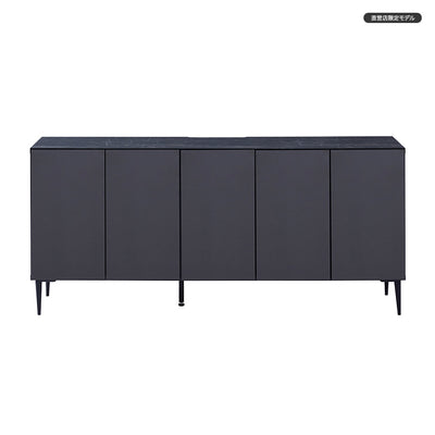 サイドボード 幅180cm LISBON / リスボン ガラス 大理石調 大川家具 モーブル【開梱設置無料】