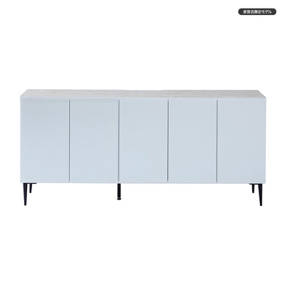 サイドボード 幅180cm LISBON / リスボン ガラス 大理石調 大川家具 モーブル【開梱設置無料】