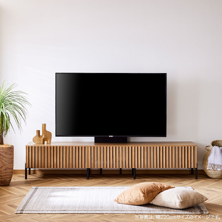 テレビボード 幅180cm LUKEII / ルーク2 大川家具 モーブル ｜贅沢に施された職人技術の縦格子