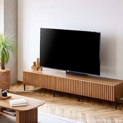 テレビボード 幅180cm LUKEII / ルーク2 大川家具 モーブル ｜贅沢に施された職人技術の縦格子