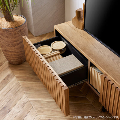 テレビボード 幅180cm LUKEII / ルーク2 大川家具 モーブル ｜贅沢に施された職人技術の縦格子