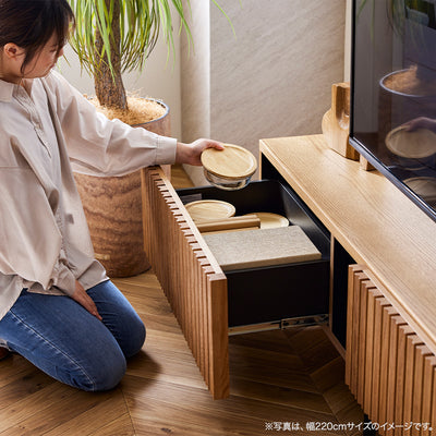 テレビボード 幅180cm LUKEII / ルーク2 大川家具 モーブル ｜贅沢に施された職人技術の縦格子