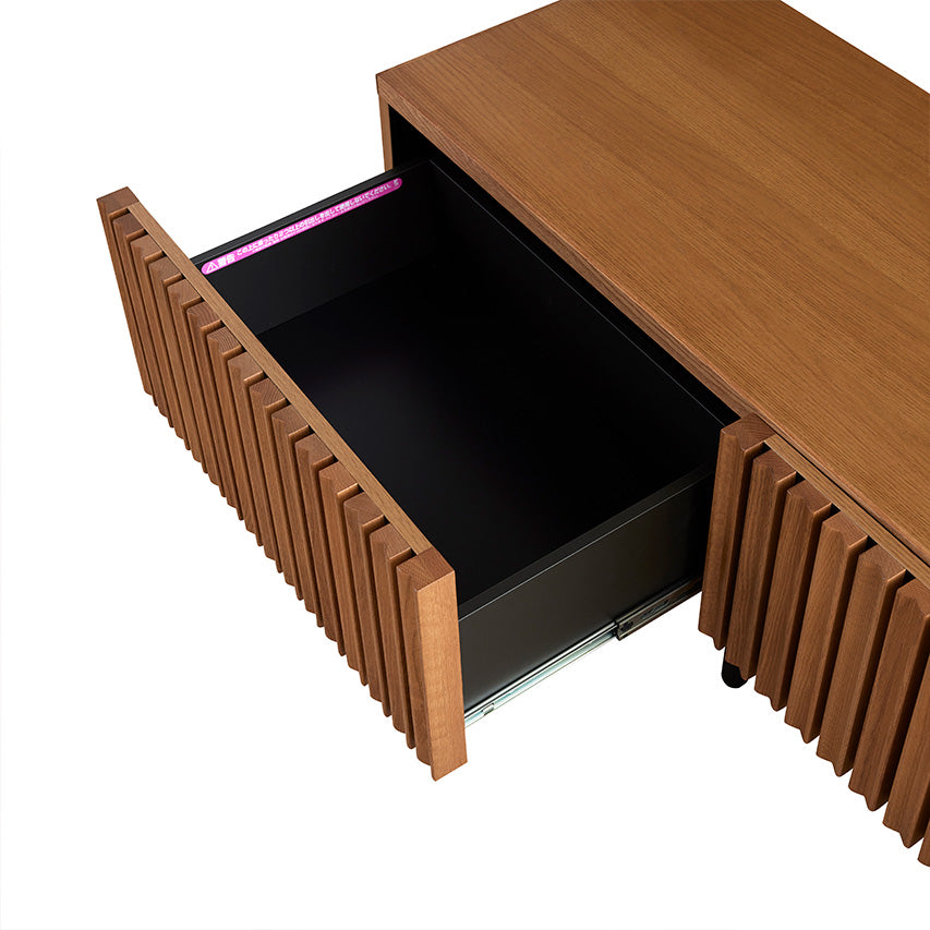 テレビボード 幅180cm LUKEII / ルーク2 大川家具 モーブル ｜贅沢に施された職人技術の縦格子