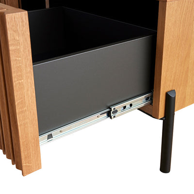 テレビボード 幅200cm LUKEII / ルーク2 大川家具 モーブル ｜贅沢に施された職人技術の縦格子