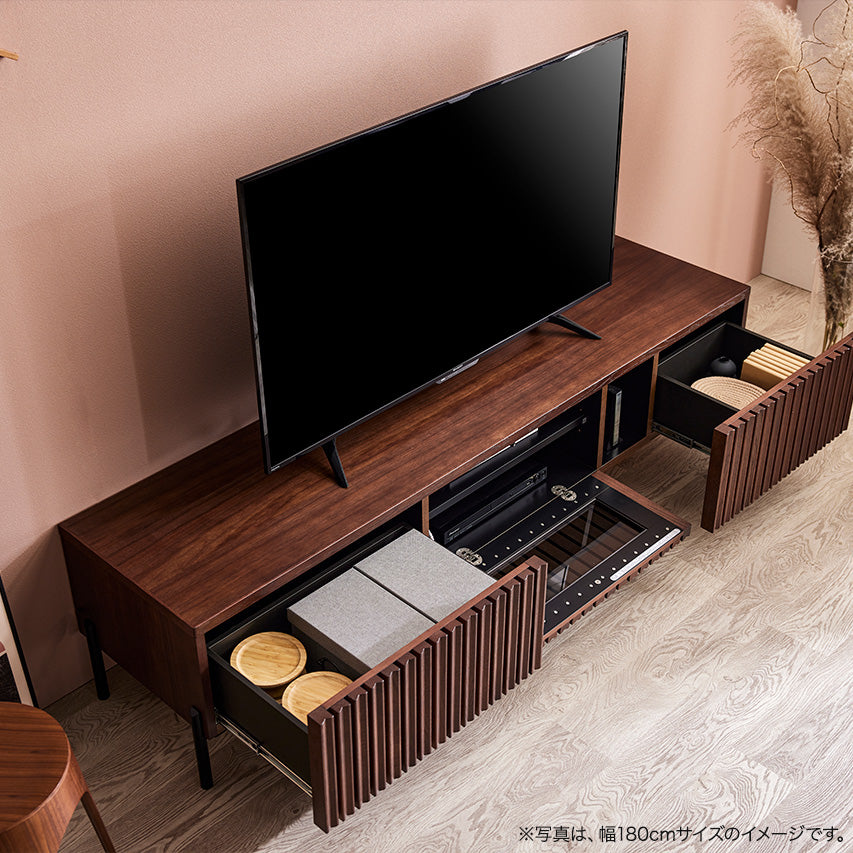 テレビボード 幅180cm LUKEII / ルーク2 大川家具 モーブル ｜贅沢に施された職人技術の縦格子