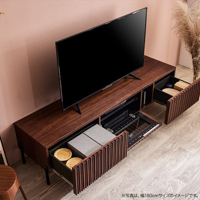 テレビボード 幅180cm LUKEII / ルーク2 大川家具 モーブル ｜贅沢に施された職人技術の縦格子