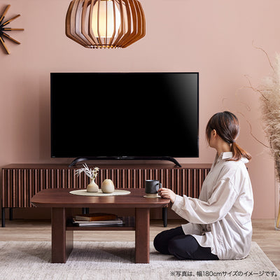 テレビボード 幅180cm LUKEII / ルーク2 大川家具 モーブル ｜贅沢に施された職人技術の縦格子