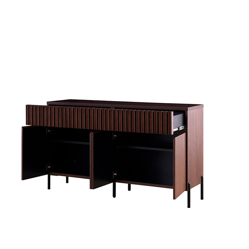 大川家具 モーブル サイドボード 幅150cm ｜ オーク無垢材の縦格子が