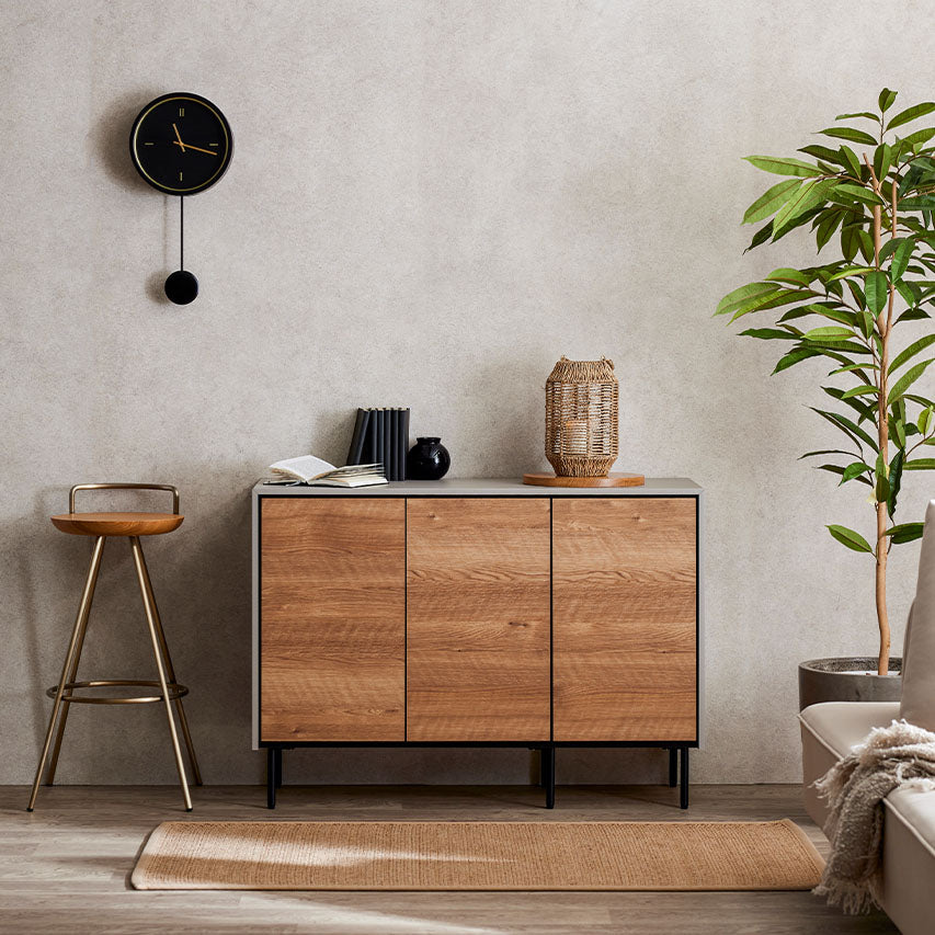 リビング収納 異素材感を楽しむサイドボード 幅110cm｜ Leo / レオ