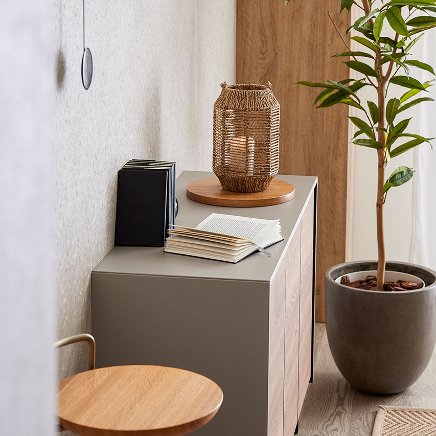 リビング収納 異素材感を楽しむサイドボード 幅110cm｜ Leo / レオ