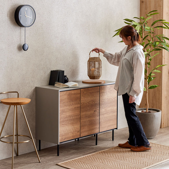 リビング収納 異素材感を楽しむサイドボード 幅110cm｜ Leo / レオ