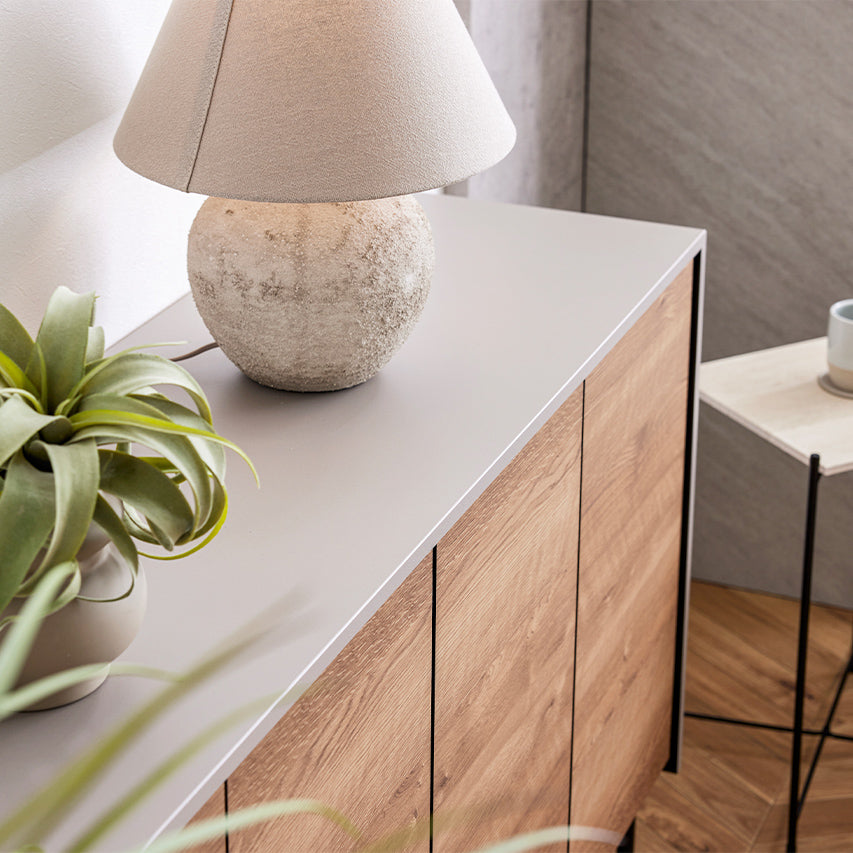 リビング収納 異素材感を楽しむサイドボード 幅145cm｜ Leo / レオ