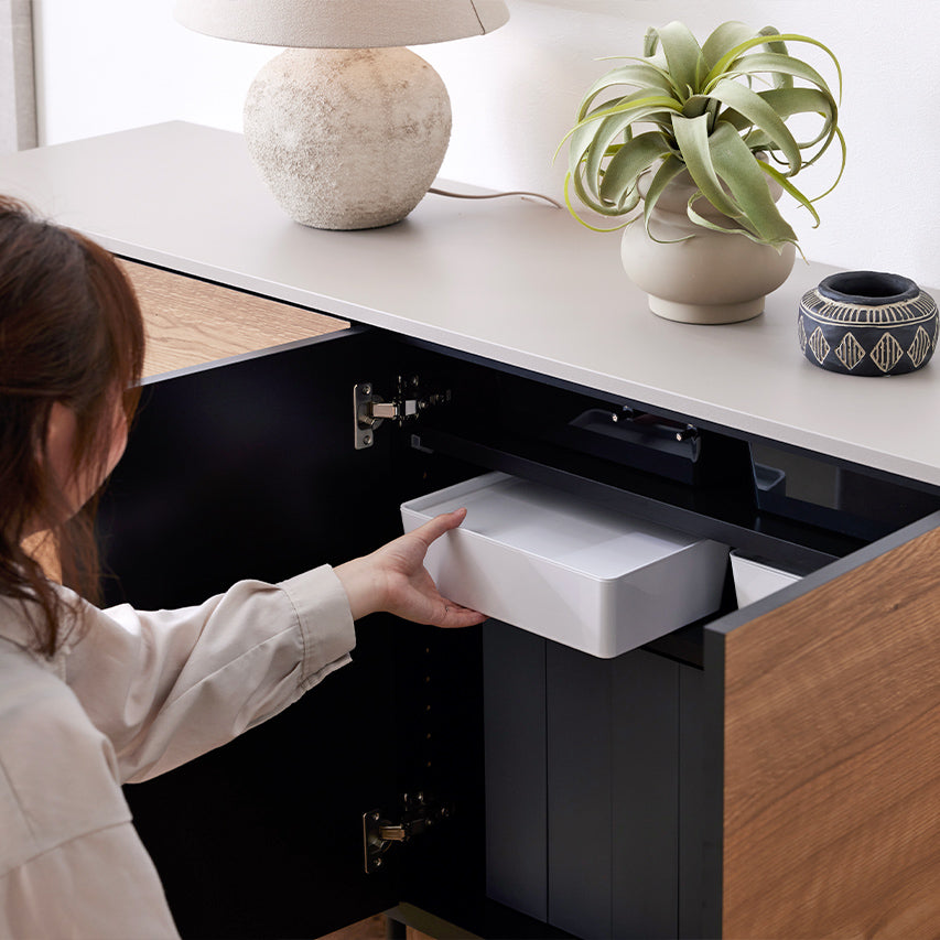 リビング収納 異素材感を楽しむサイドボード 幅145cm｜ Leo / レオ