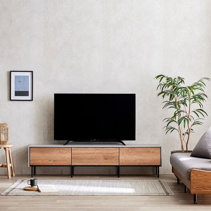 テレビボード 幅180cm Leo / レオ 扉を閉めたままリモコン操作可能 大川家具 モーブル 【開梱設置無料】
