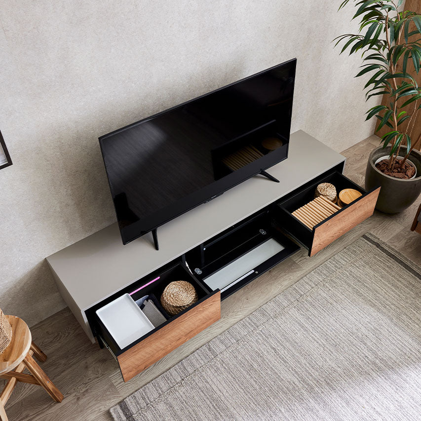 テレビボード 幅180cm Leo / レオ 扉を閉めたままリモコン操作可能 大川家具 モーブル 【開梱設置無料】