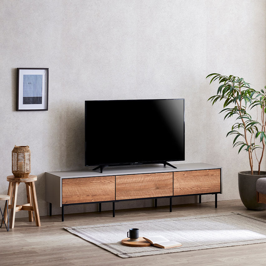 テレビボード 幅180cm Leo / レオ 扉を閉めたままリモコン操作可能 大川家具 モーブル 【開梱設置無料】