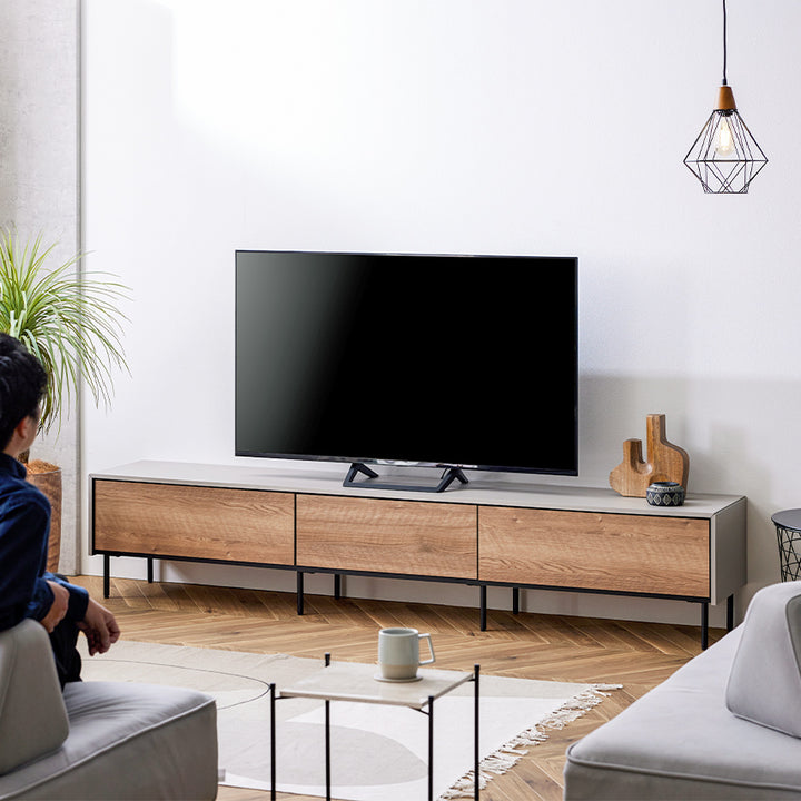 テレビ台 異素材感を楽しむテレビボード 220cm ｜ Leo / レオ モーブル