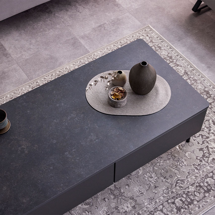 リビングテーブル 120×60 MLT-242 収納付き 【 傷・汚れに強いメラミン