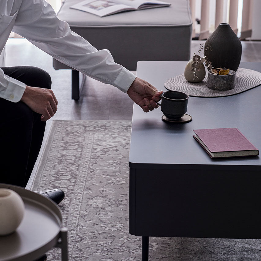 リビングテーブル 120×60 MLT-242 収納付き 【 傷・汚れに強いメラミン