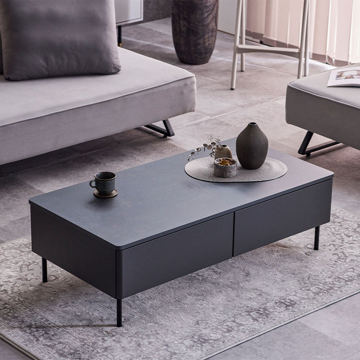 リビングテーブル 120×60 MLT-242 収納付き 【 傷・汚れに強いメラミン