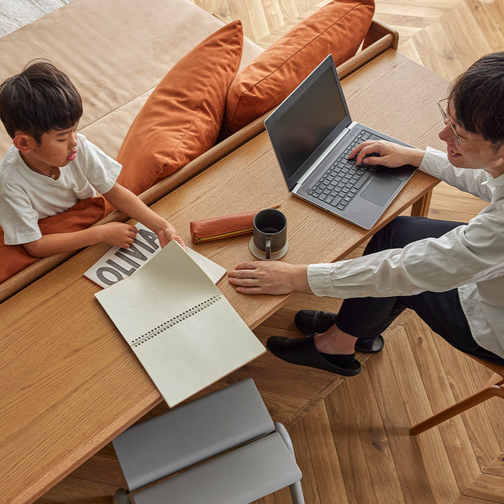 大川家具 モーブル デスク テーブル コンパクト ｜ オーク無垢材の