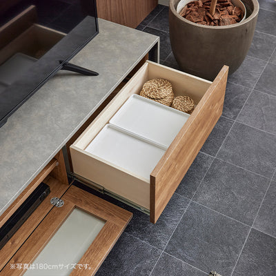 テレビボード 幅180cm RulerⅡ /ルーラー2 扉を閉めたままリモコン操作可能 モルタル調 大川家具 モーブル 【開梱設置無料】