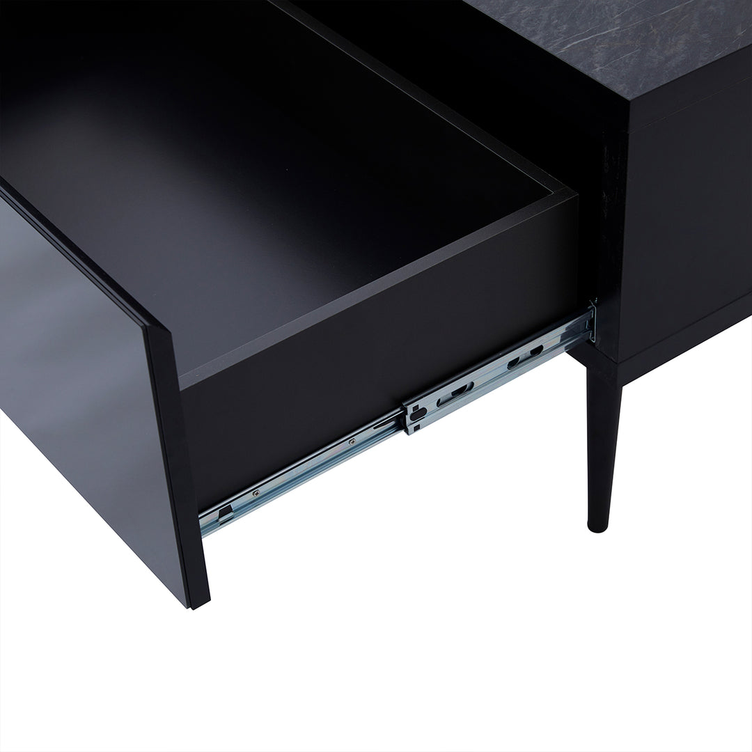 ★みも★大川家具　大理石調 テレビ台 引き出し付き 大理石風 テレビ台 ☆みも☆大川家具 大理石調 テレビ台 引き出し付き