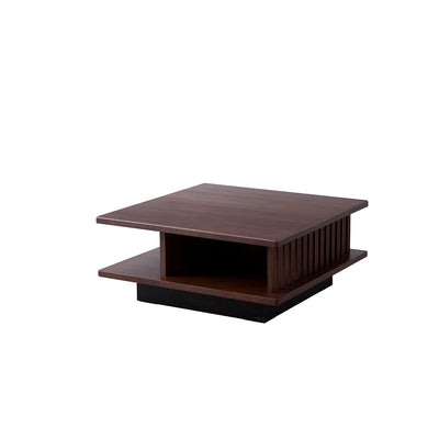 リビングテーブル 正方形 幅80cm LUKE/ルーク 大川家具 モーブル ｜贅沢に施された職人技術の縦格子