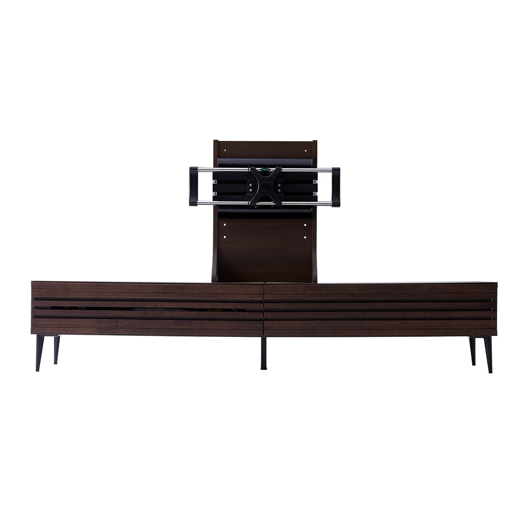 テレビボード 幅210cm ROGUE / ローグ 無垢 扉を閉めたままリモコン